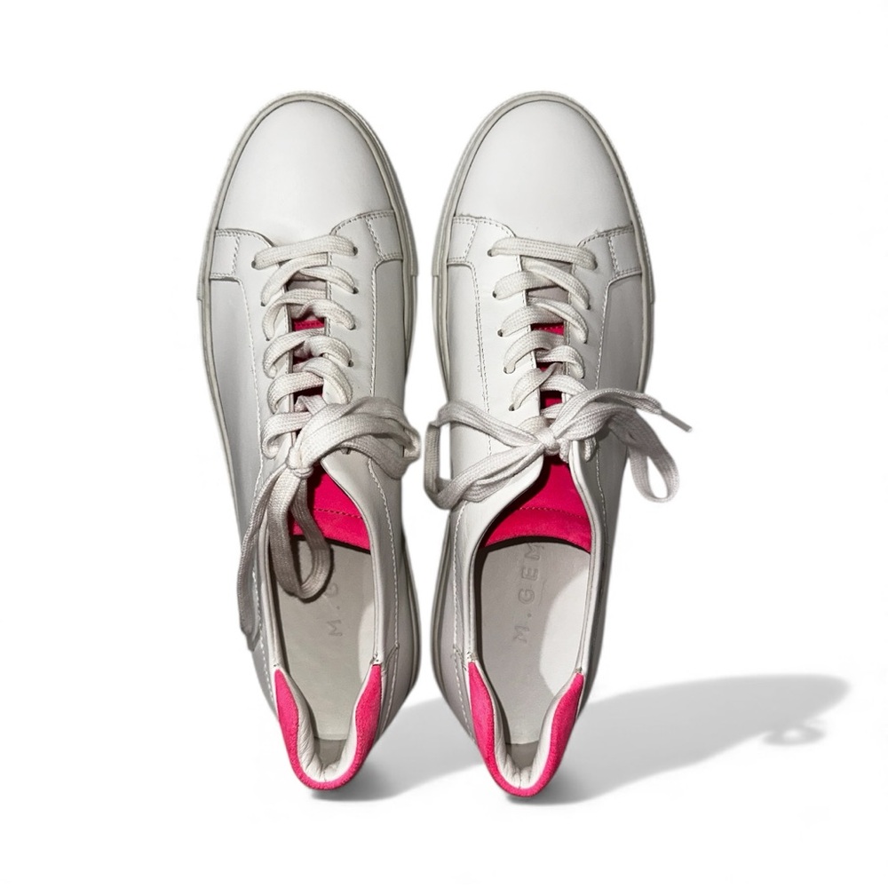 M. Gemi The Palestra Due Women's EU 39.5 Low Top White Leather Hot Pink Sneaker